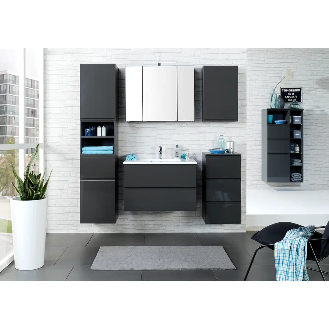 Spiegelschrank 60cm Grau/Graphit | Grau