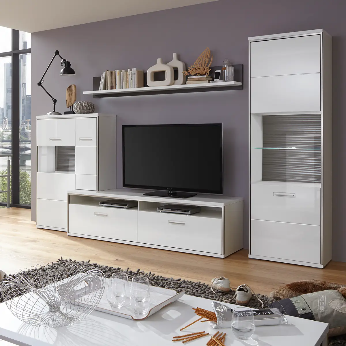 Standvitrine Arco | Grau