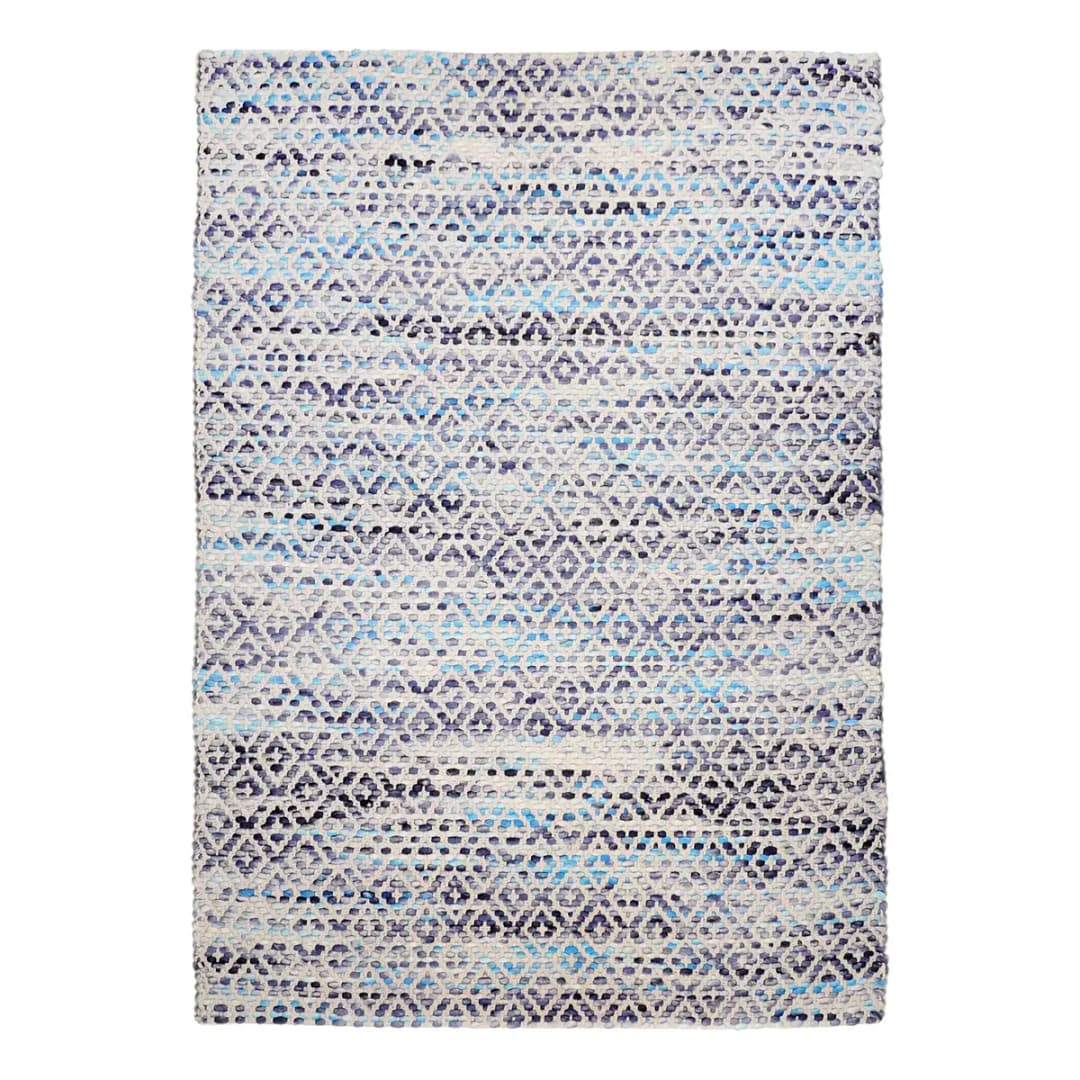 Wollteppich Smooth Comfort Diamond Blau/Blau 140 x 200cm | Blau