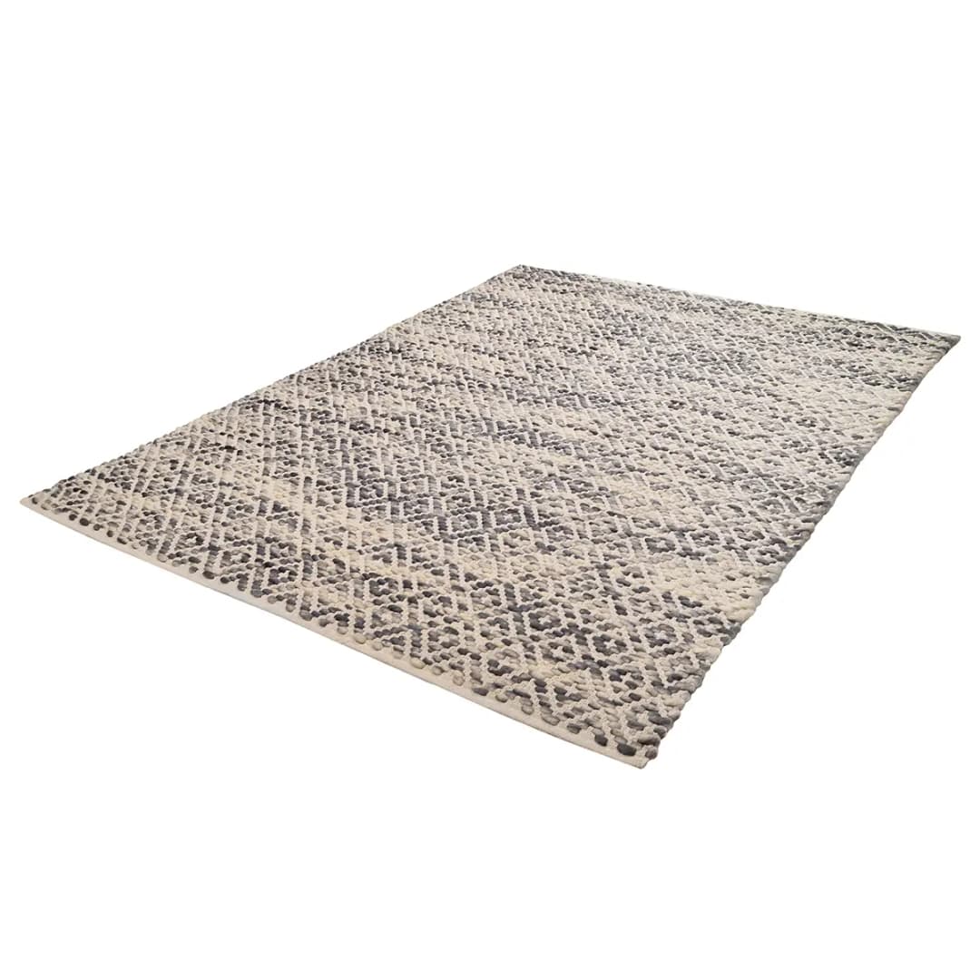 Wollteppich Smooth Comfort Diamond Grau/Grau 65 x 135cm | Grau
