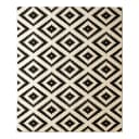 Teppich Raute Schwarz/Beige/Schwarz 80 x 200cm | Mehrfarbig