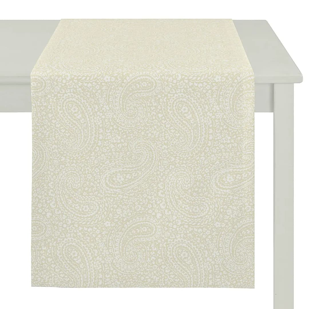 Tischläufer Uni Paisley 48 x 140cm Beige/Hellbeige | Beige
