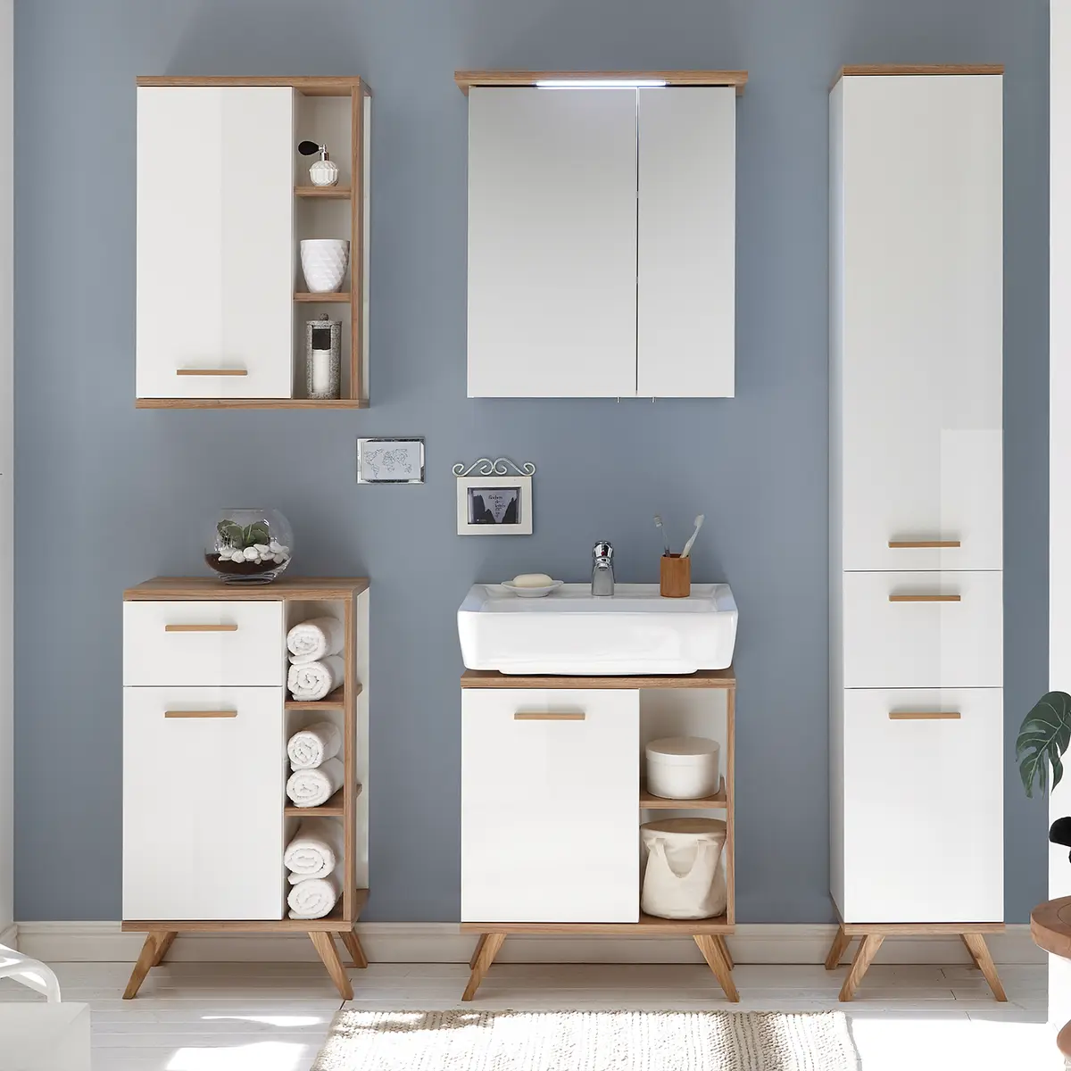 Spiegelschrank 60cm Weiß | Weiß