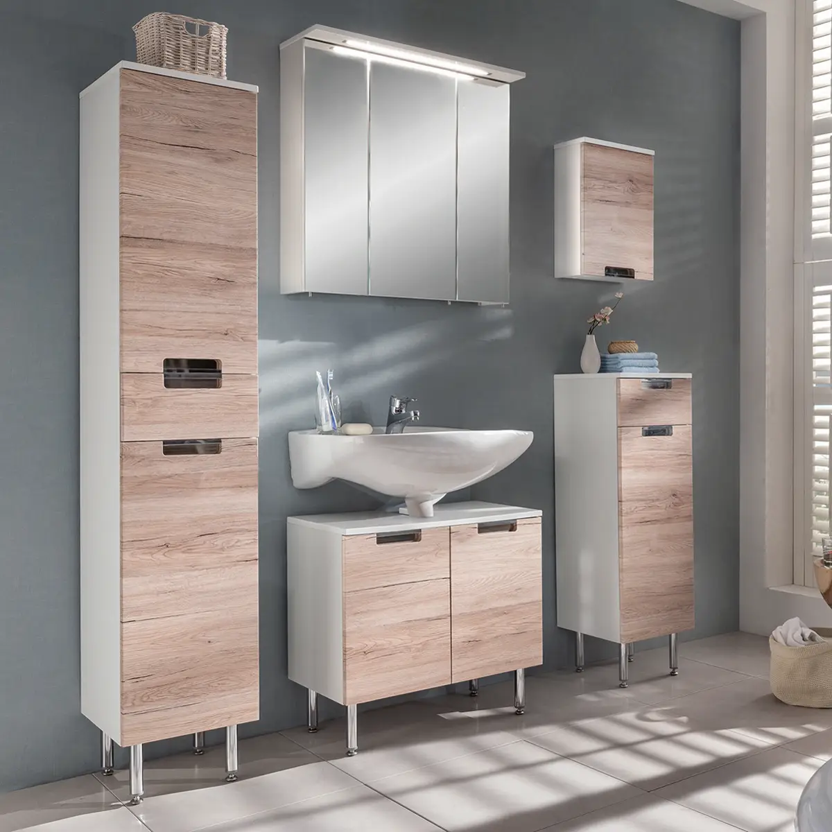 Waschbeckenunterschrank Romana | Mehrfarbig