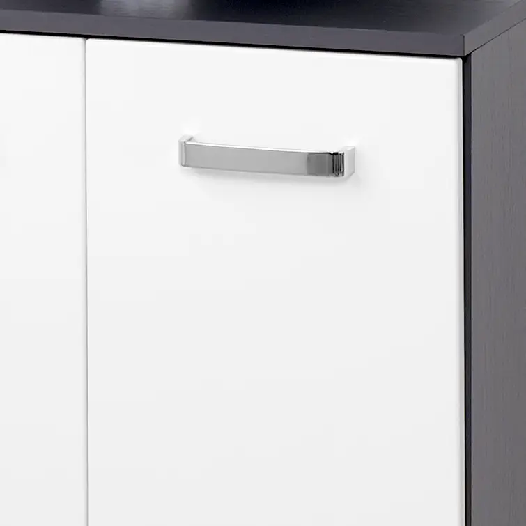 Waschbeckenunterschrank II 60cm Weiß/Hochglanz Weiß/Graphit