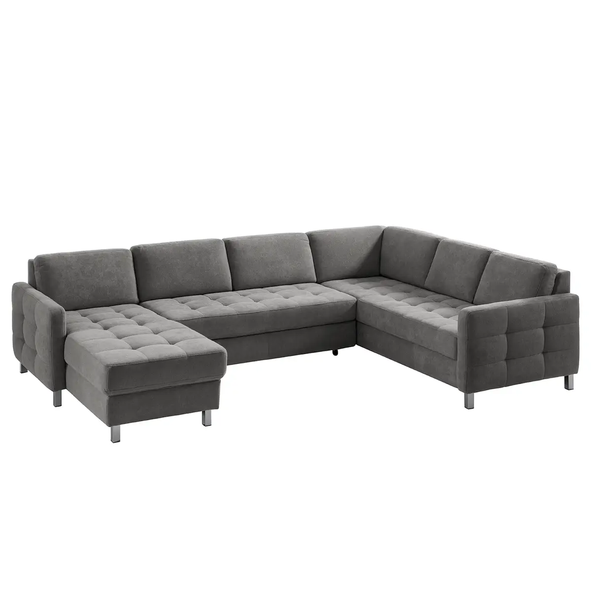 Wohnlandschaft Grau Strukturstoff | Grau