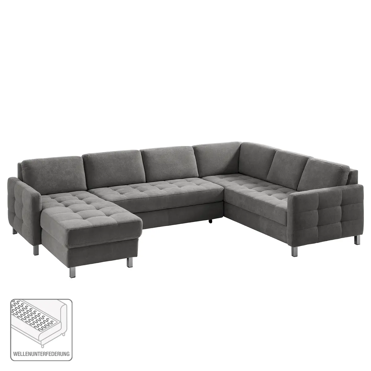 Wohnlandschaft Grau Strukturstoff | Grau