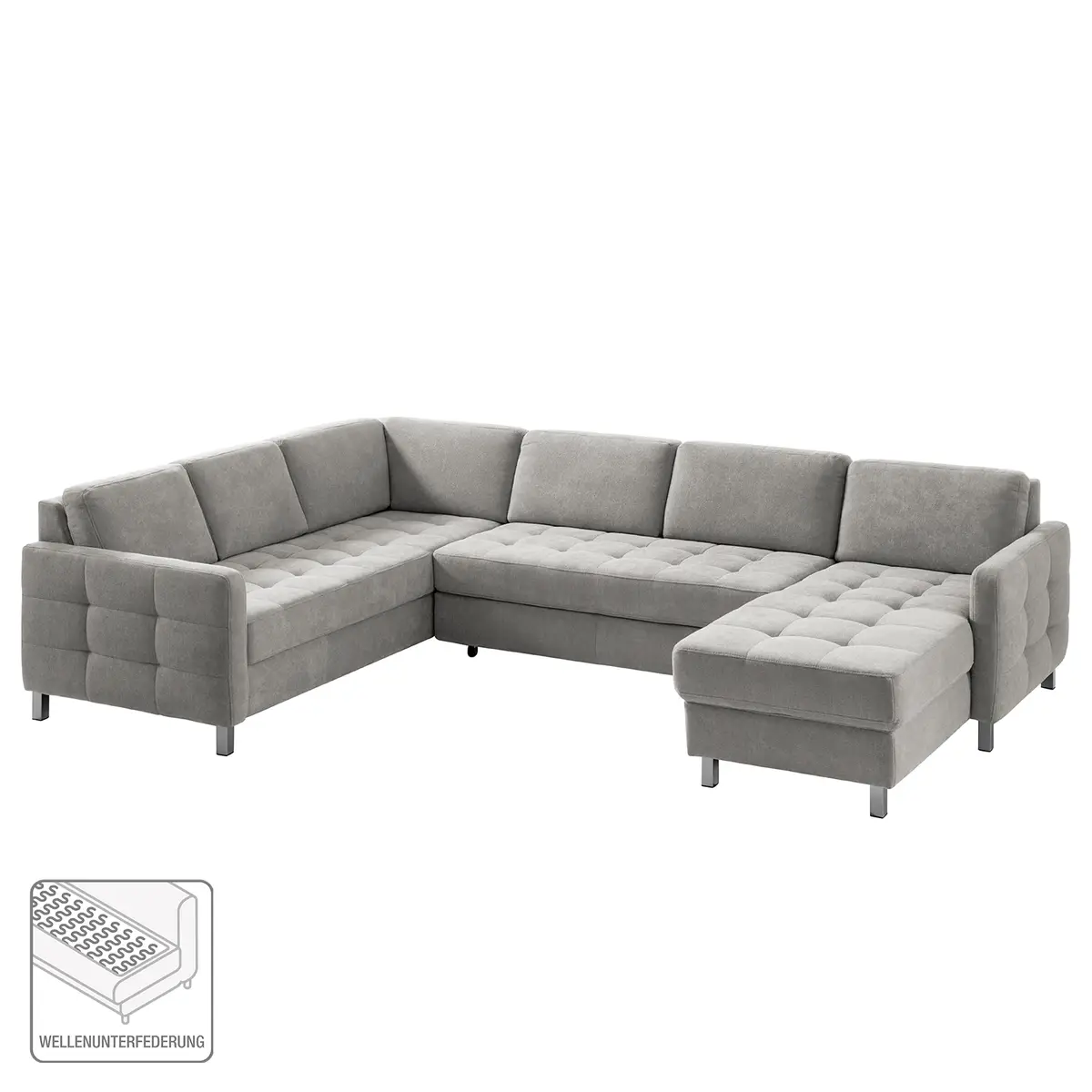 Wohnlandschaft Grau/Granit Strukturstoff | Grau