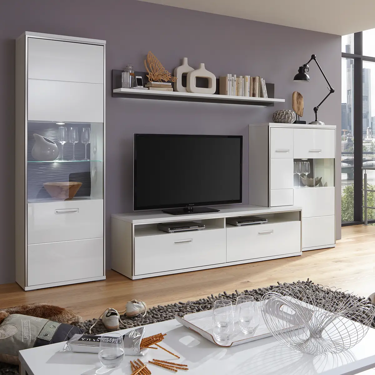 Standvitrine Arco | Grau