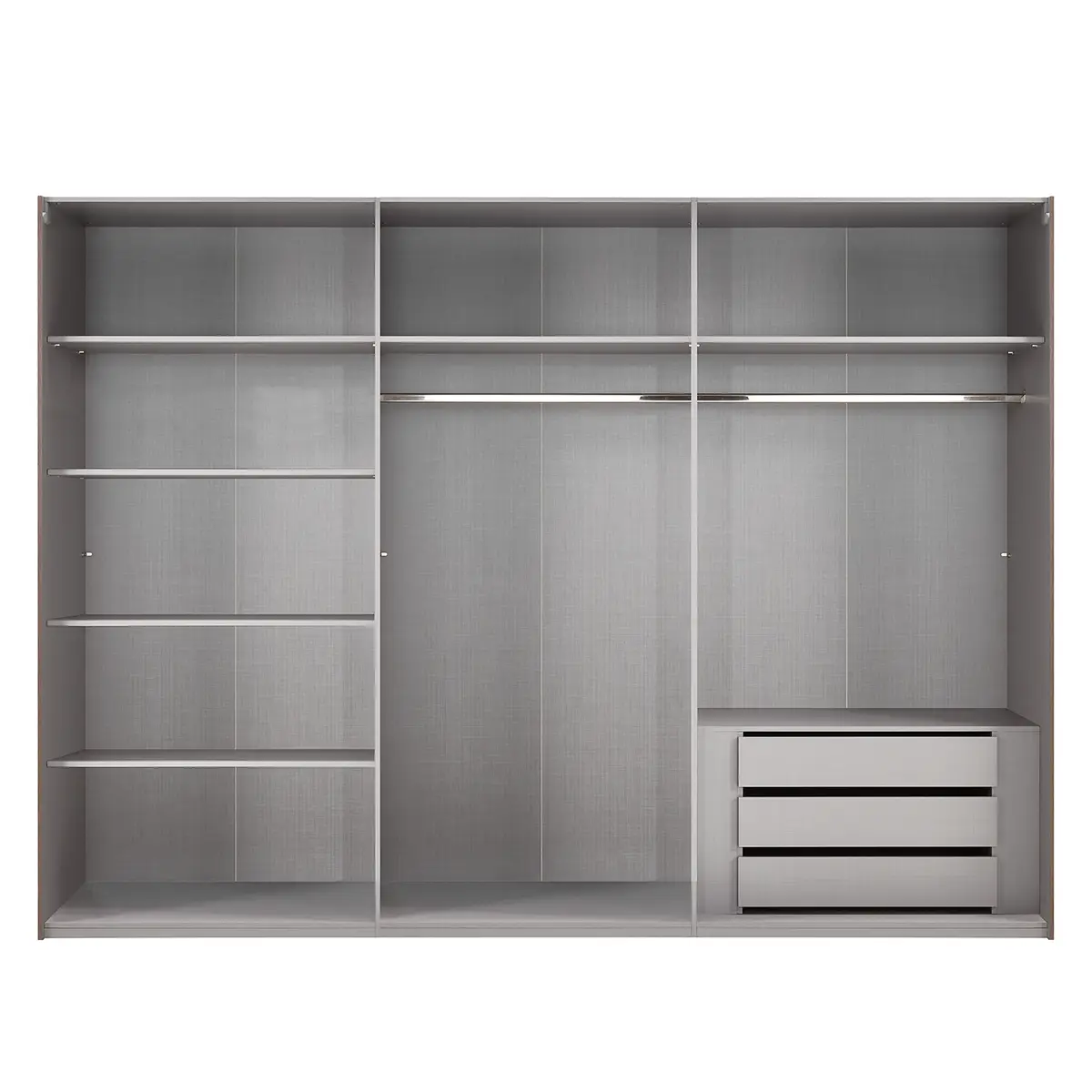 Zubehör für Kleiderschrank 90/90 210cm Grau Classic | Grau