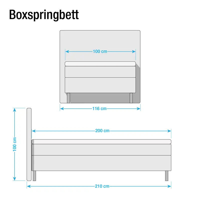 Boxspringbett Hedensted | Beige