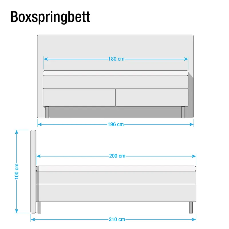 Boxspringbett Hedensted | Grau
