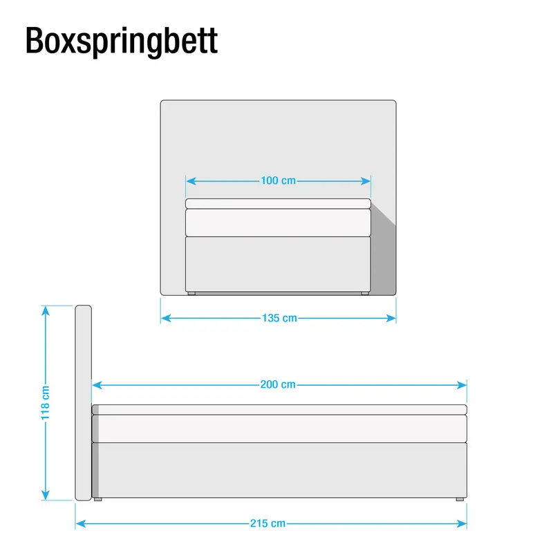 Boxspringbett Ingebo | Schwarz