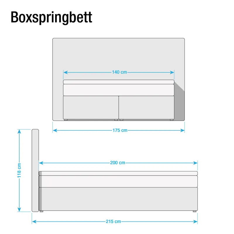 Boxspringbett Ingebo | Weiß