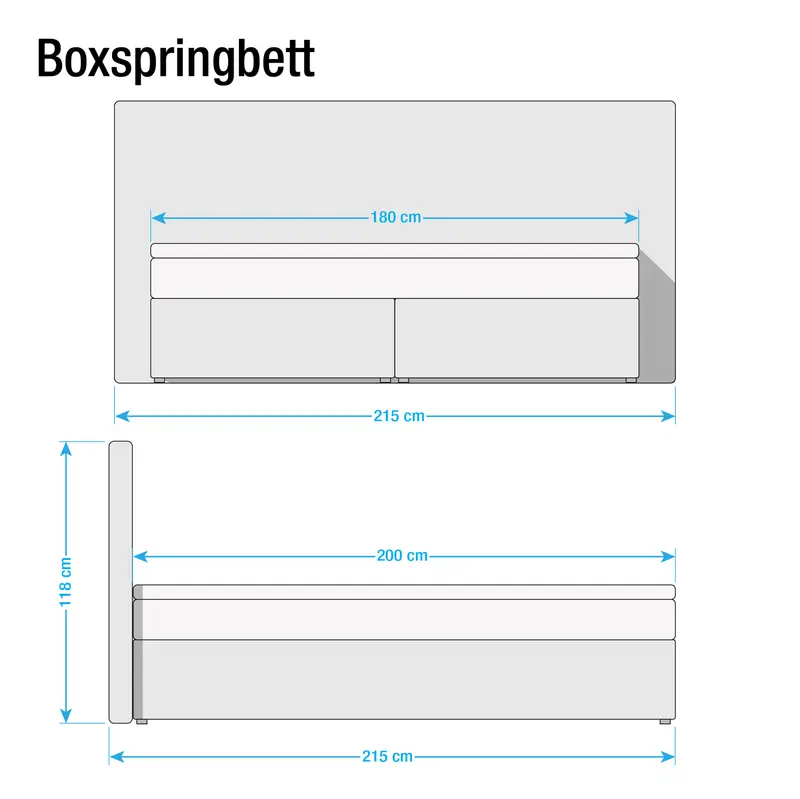 Boxspringbett Ingebo Kunstleder 180 x 200cm | Braun