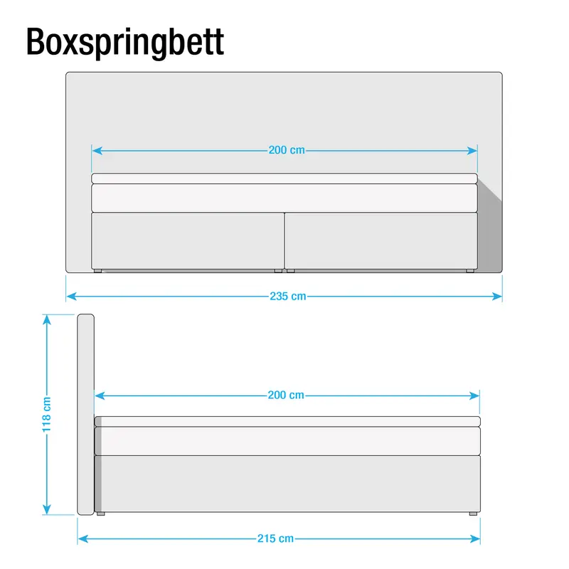 Boxspringbett Ingebo | Schwarz