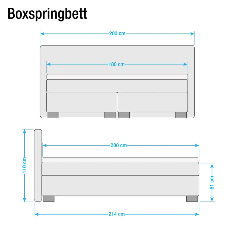 Boxspringbett Loimaa | Schwarz