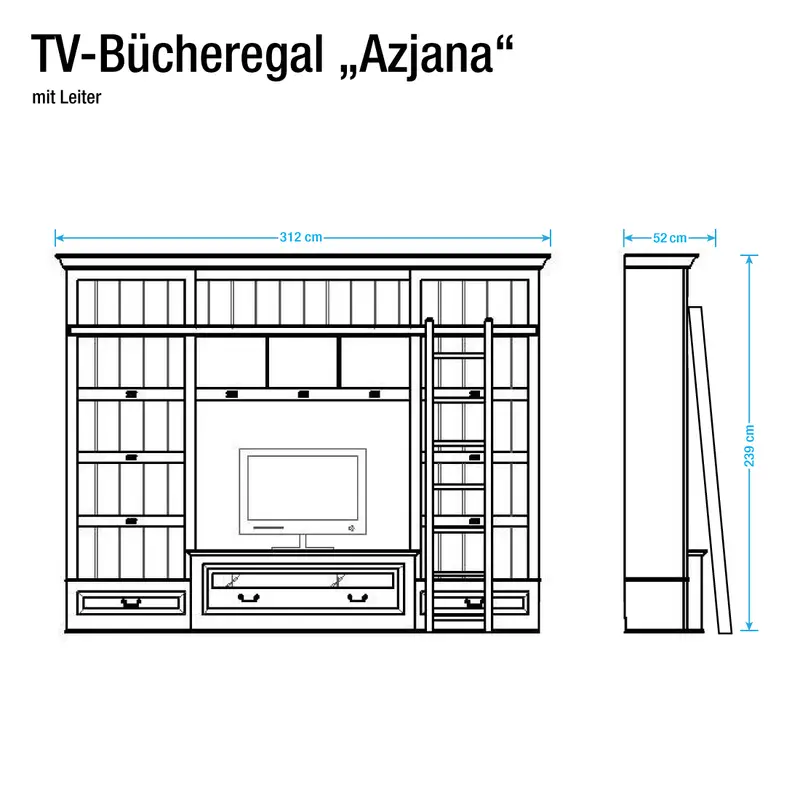 TV-Wand Azjana | Holztöne