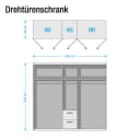 Drehtürenschrank Bingen Typ A 226cm Weiß/Alpinweiß | Weiß