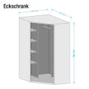 Eckschrank I 197cm Weiß/Hochglanz Weiß/Alpinweiß | Weiß