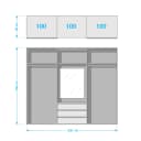 Schwebetürenschrank I 236cm Weiß/Beige | Mehrfarbig