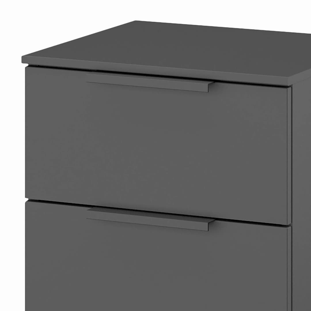 home24 Nachtkommode x3 40cm Grau/Graphit | Grau