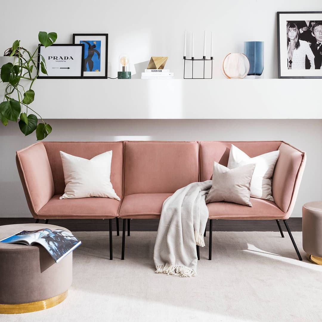 home24 Sofa Dorado 3-Sitzer | Rosa