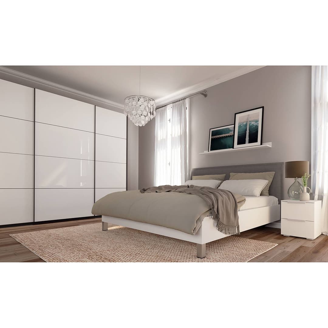 Schwebetürenschrank pure gloss | Weiß