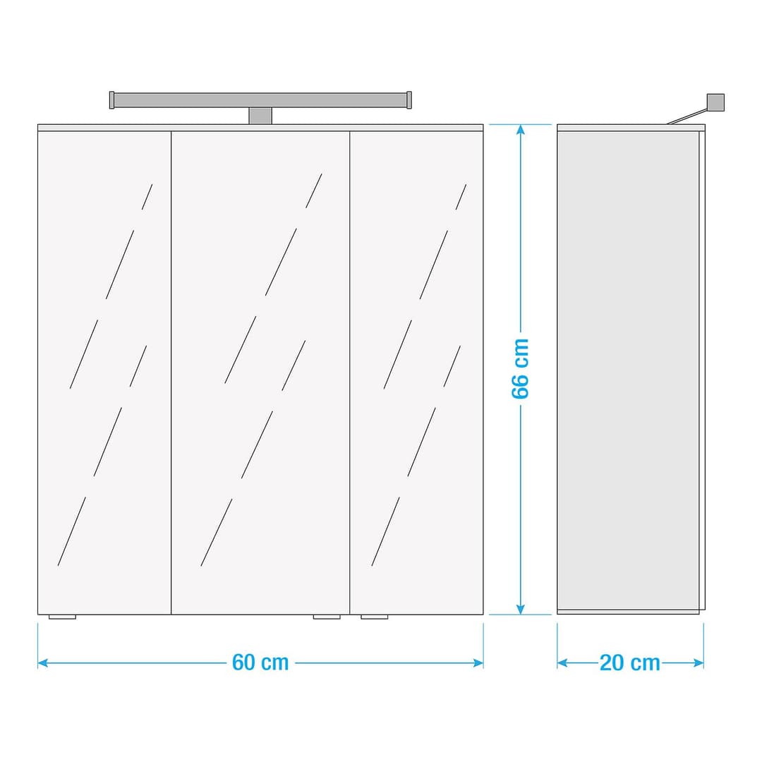 home24 Spiegelschrank I 60cm Braun/Wotaneiche Dekor | Holztöne