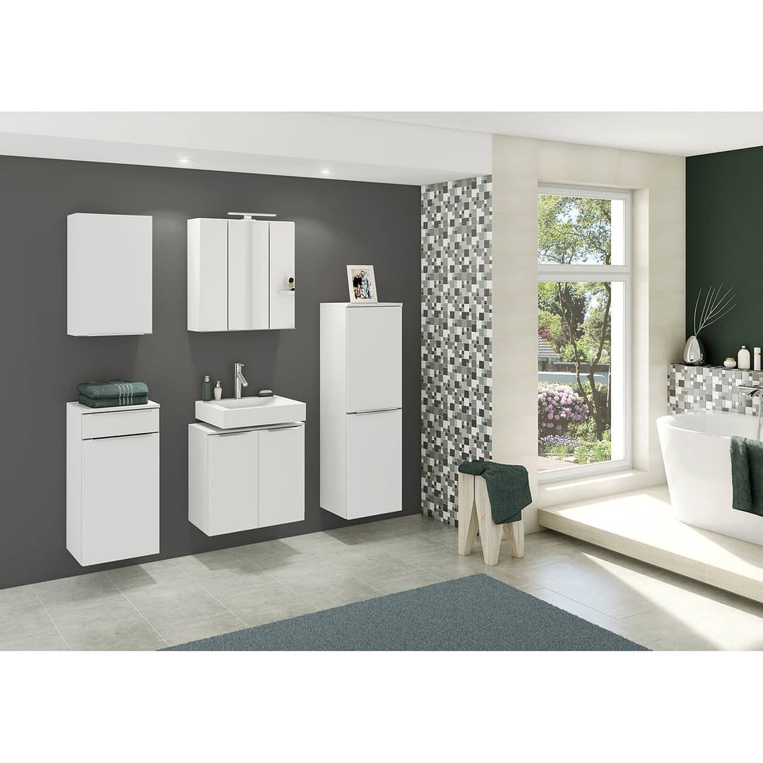 home24 Spiegelschrank 60cm Weiß | Weiß
