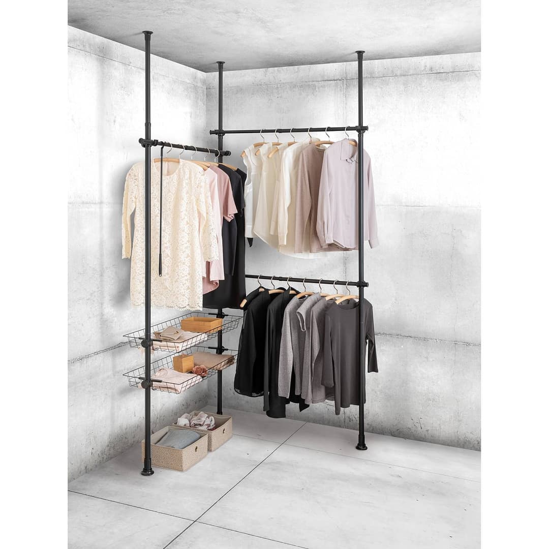 Teleskop-Garderobe Duo | Schwarz