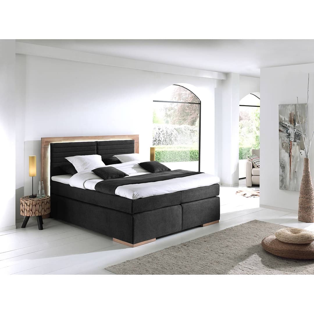 home24 Boxspringbett Marcel II | Schwarz
