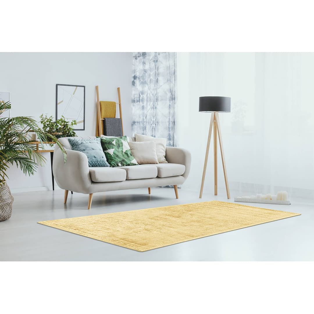 home24 Kurzflorteppich Karma 125 | Gold