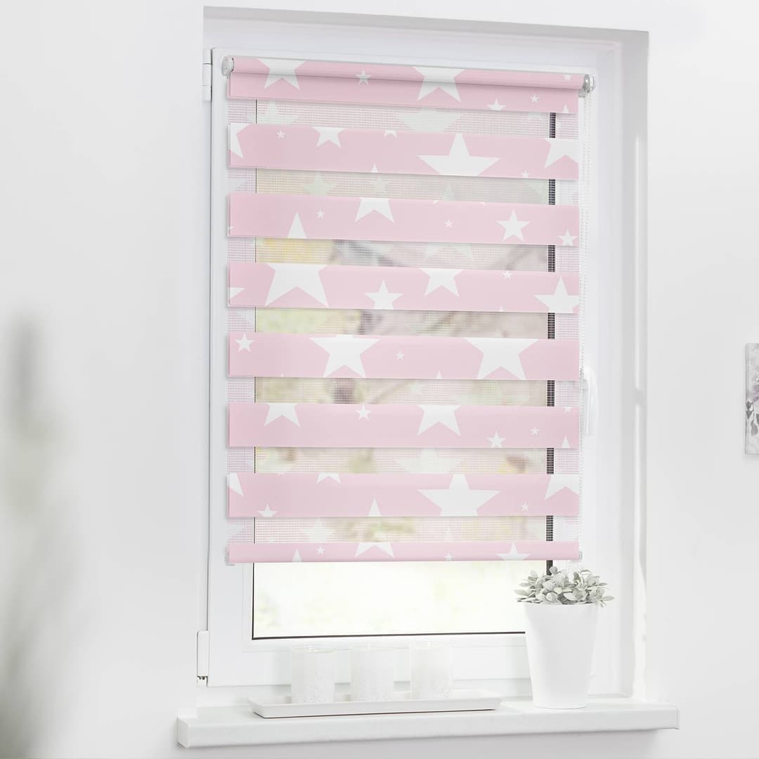 home24 Klemmfix Duo Rollo Sterne | Rot
