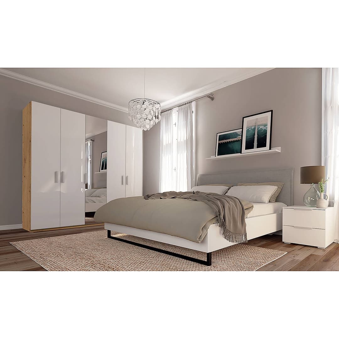 home24 Drehtürenschrank pure gloss reflect | Weiß