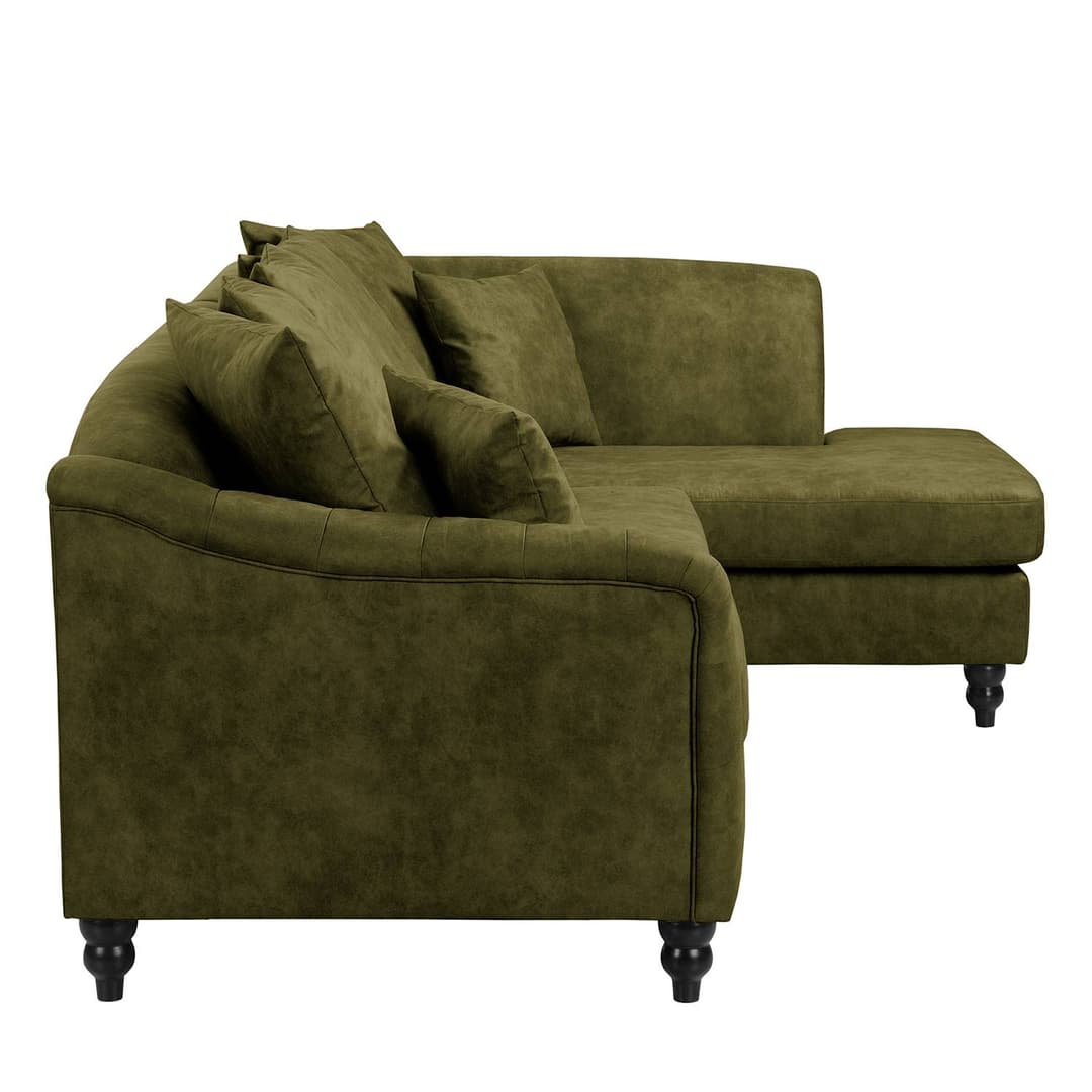 home24 Ecksofa Lovis | Grün