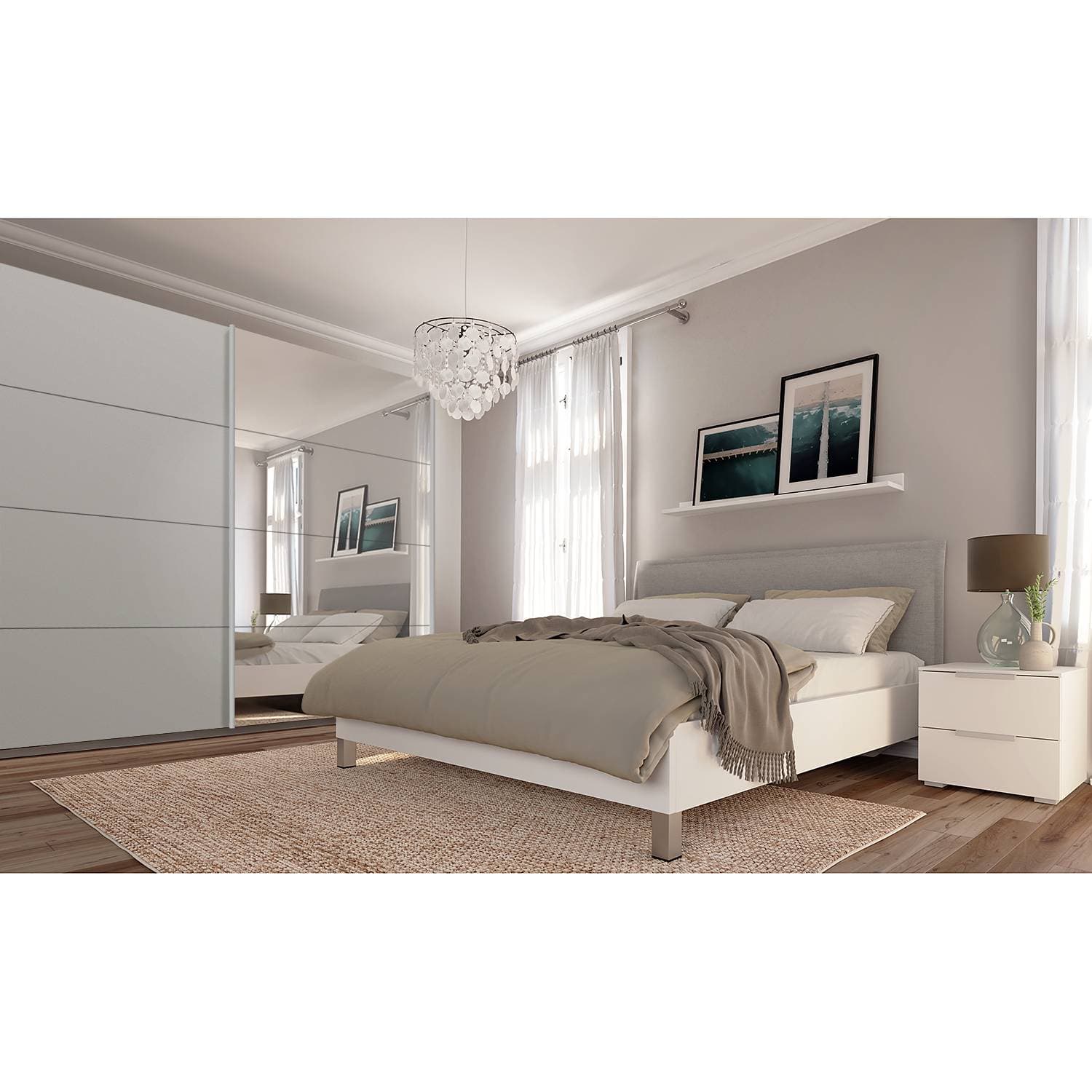 home24 Schwebetürenschrank pure reflect | Grau