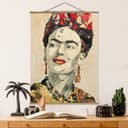 Stoffbild Frida Kahlo Collage No.2 | Mehrfarbig