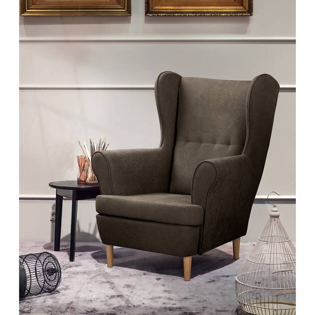 home24 Ohrensessel Ranu I Grau Microfaser Enza | Grau
