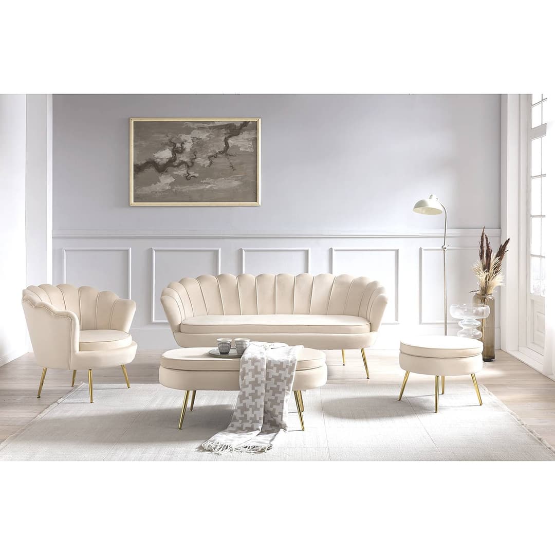 home24 Polsterhocker Ralemo | Beige