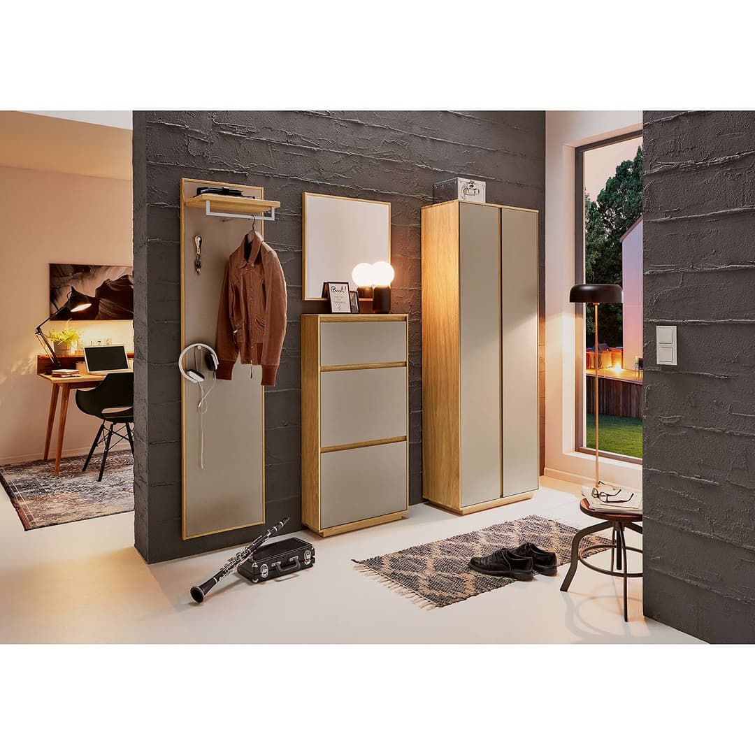 home24 Schuhkipper V100 62cm Braun/Taupe | Braun