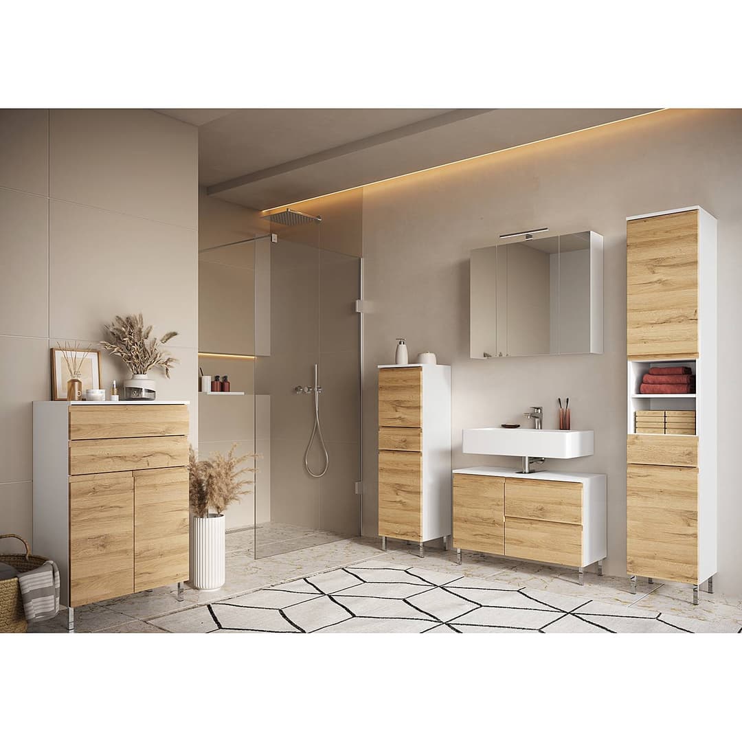 Waschbeckenunterschrank Torrance 80cm | Braun