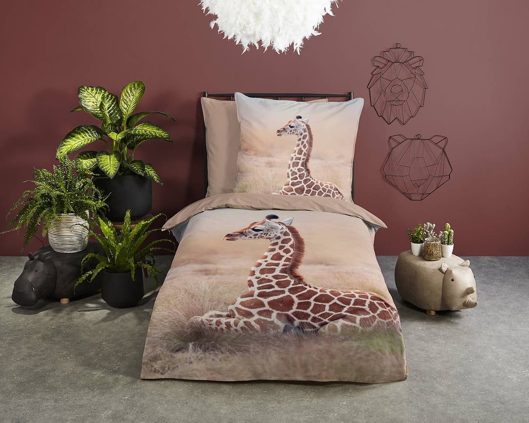 Kinderbettwäsche Sima 135 x 200cm Braun/Beige | Braun