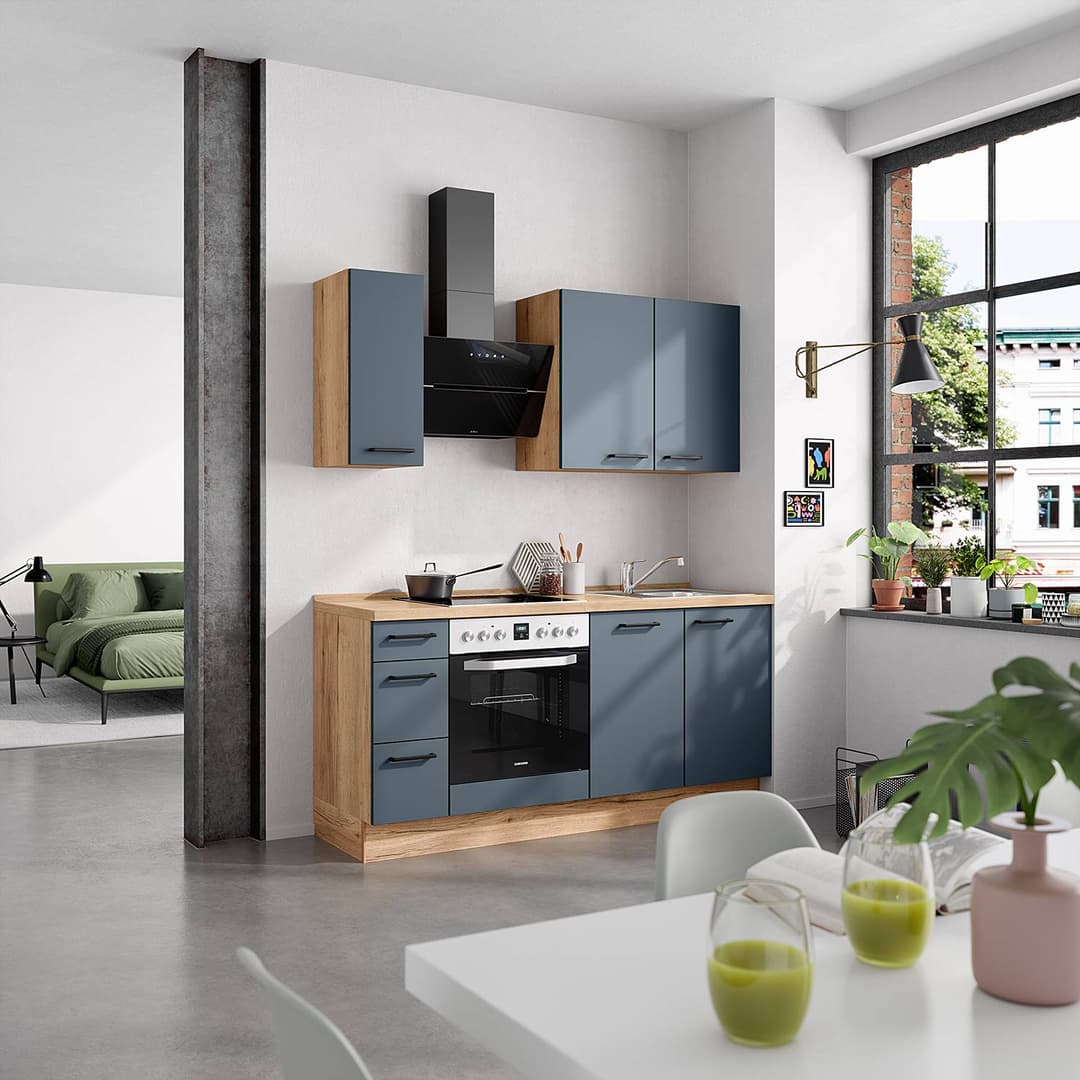 Küchenzeile High-Line Kombi A | Blau