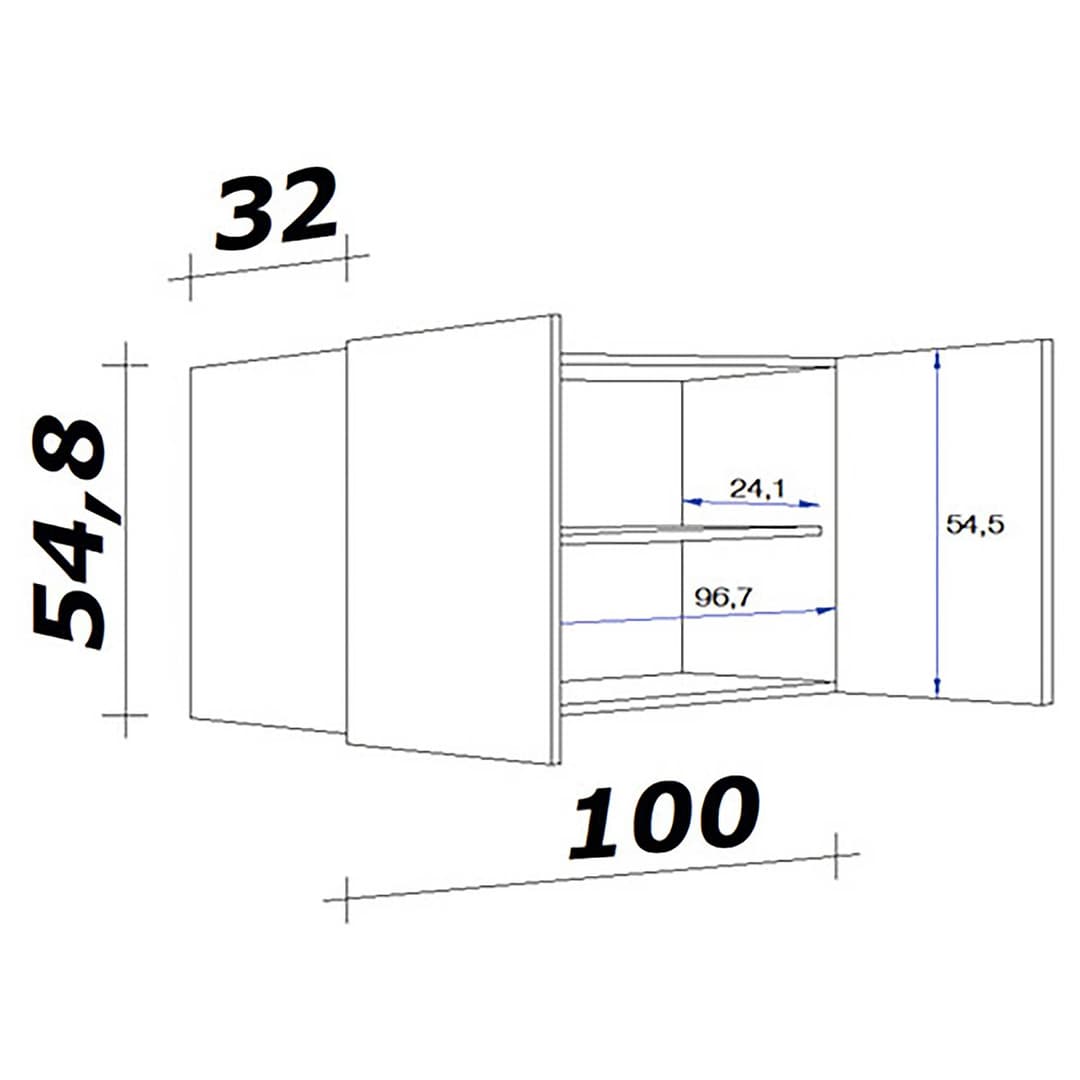 home24 Hängeschrank 100cm Weiß/Weiß | Weiß