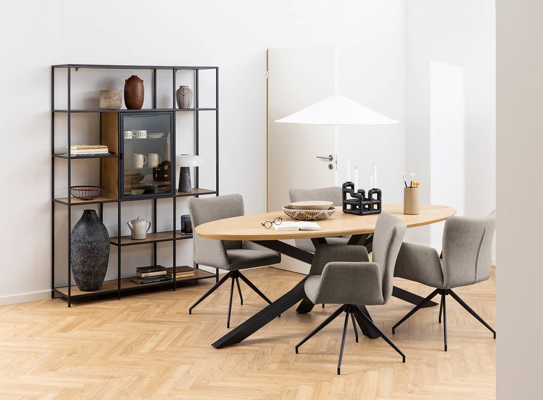 home24 Drehbarer Armlehnenstuhl Doulba | Grau