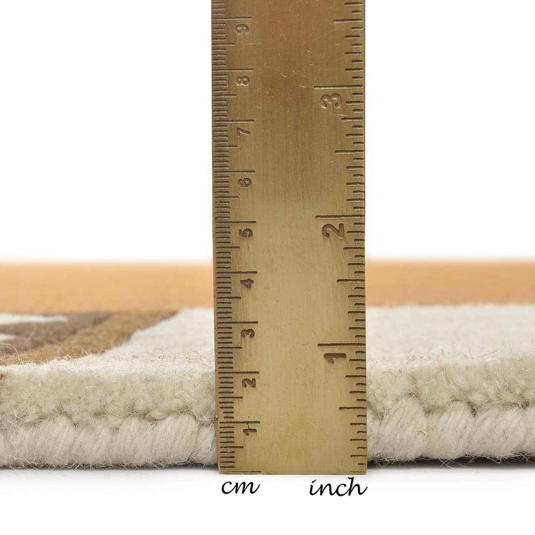 home24 Wollteppich Ambadi Polygon Braun/Braun 200 x 1 x 200cm Wolle