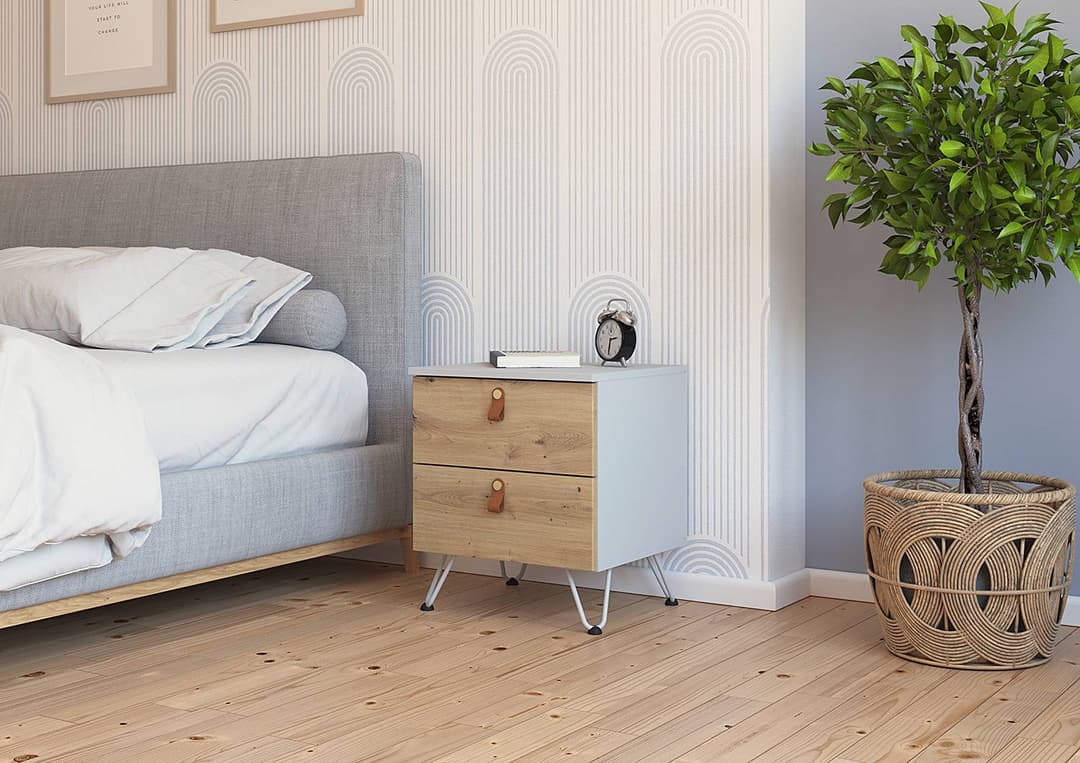 Nachtkommode Homey 54cm Grau/Seidengrau | Grau