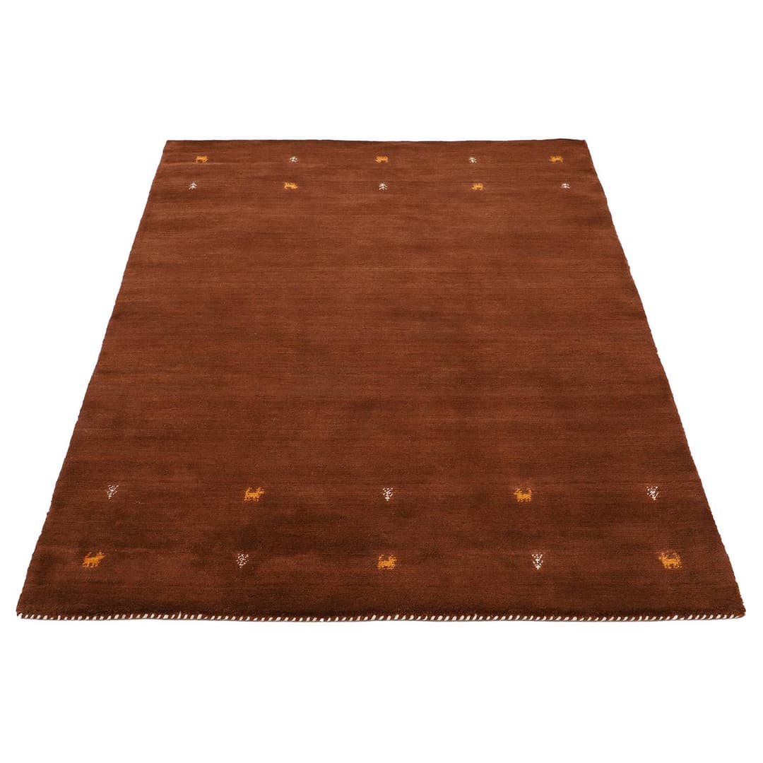 Wollteppich Gabbeh Uni Braun/Braun 60 x 90cm | Braun
