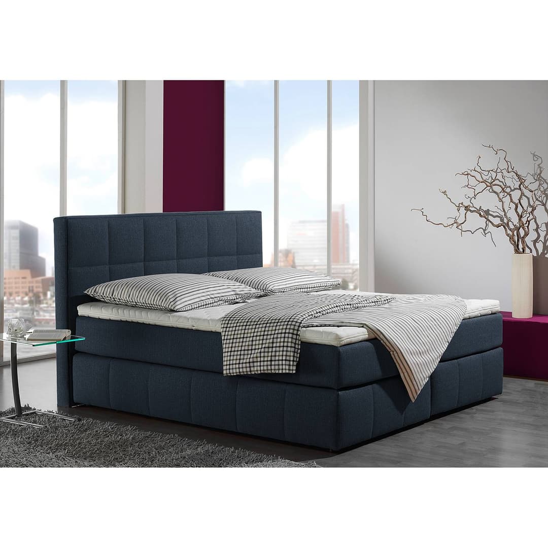 home24 Boxspringbett Lifford | Blau